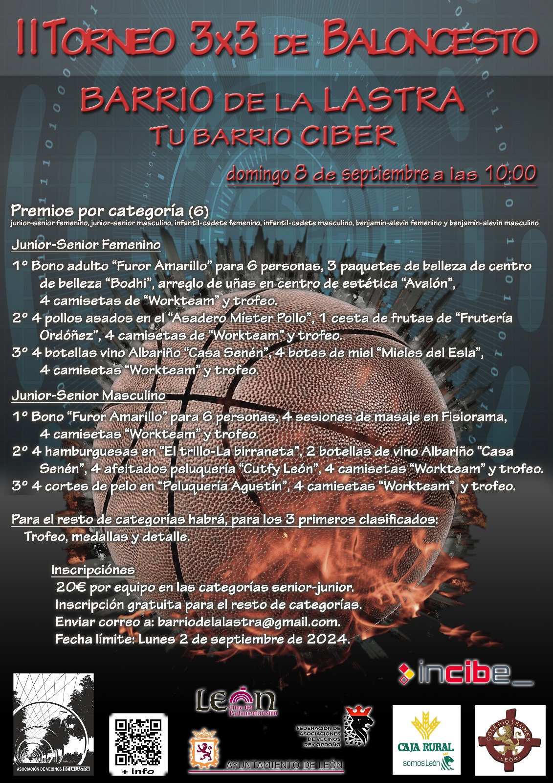 II Torneo 3x3 de baloncesto Barrio de La Lastra, tu barrio Ciber.